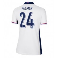 Camisa de Futebol Inglaterra Cole Palmer #24 Equipamento Principal Mulheres Europeu 2024 Manga Curta